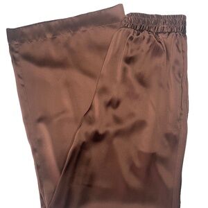 Cesar Galindo Coco Brown 100% Silk Full Leg Pant